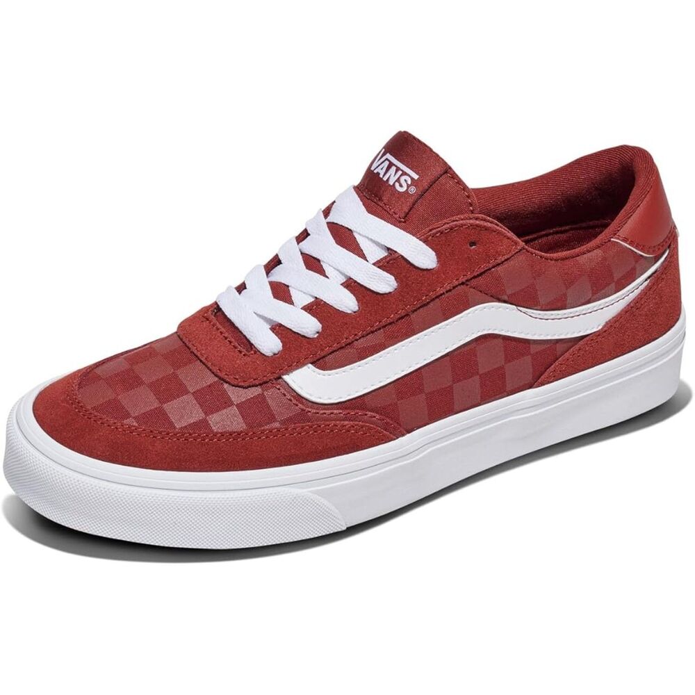 Men's Brick Red Closed Toe Lace-up Rubber Sole Slip Resistant Sneakers